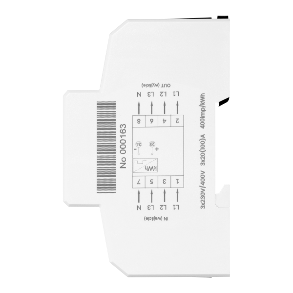 3-phase digital energy indicator, 100A, 4 modules, DIN TH-35mm 3-phase digital energy indicator, 100A, 4 modules, DIN TH-35mm