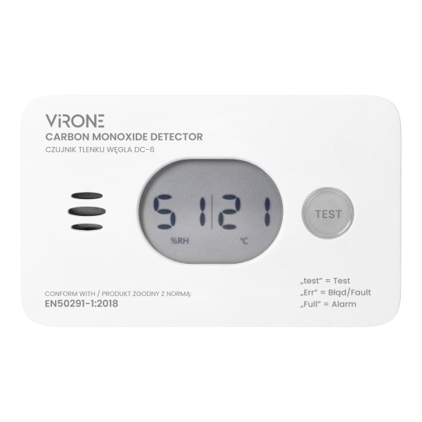 Battery-powered carbon monoxide detector 2xAA,10 years Battery-powered carbon monoxide detector 2xAA,10 years
