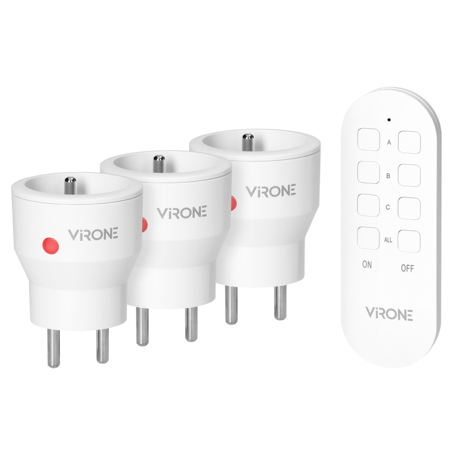 MINI wireless sockets with remote control, 3+1, 2300W
