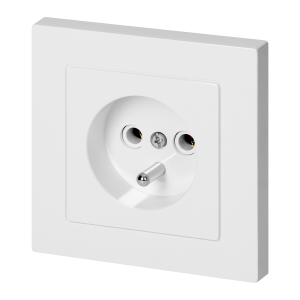 Flush-mounted single socket 2P+E Malta 16A, 250V, PT-16M, white