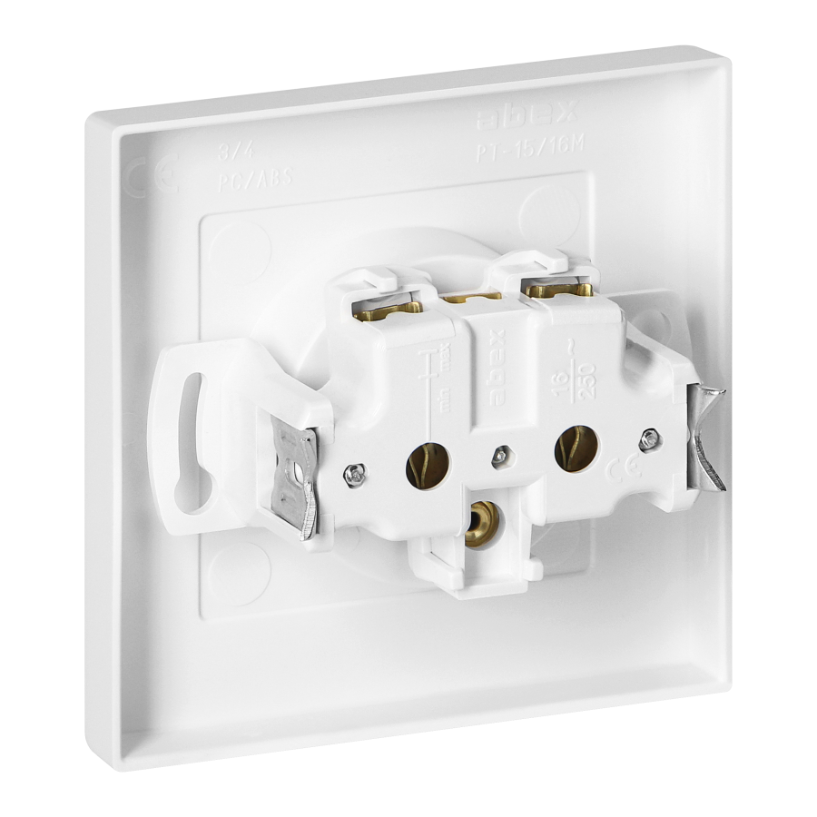 Gniazdo pojedyncze p/t 2P+Z Malta, 16A, 250V, PT-16M, biały