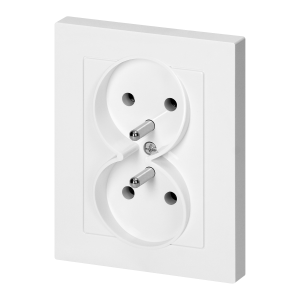 Flush-mounted double socket 2x2P+E Malta 16A, 250V, PT-6M, white