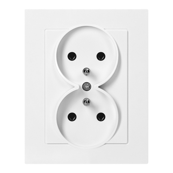 Flush-mounted double socket 2x2P+E Malta 16A, 250V, PT-6M, white Flush-mounted double socket 2x2P+E Malta 16A, 250V, PT-6M, white