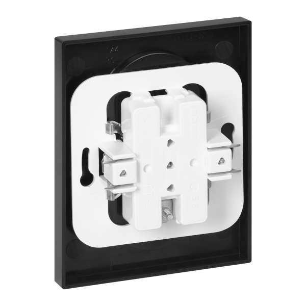 Flush-mounted double socket 2x2P+E Malta 16A, 250V, PT-6M, matt black Flush-mounted double socket 2x2P+E Malta 16A, 250V, PT-6M, matt black