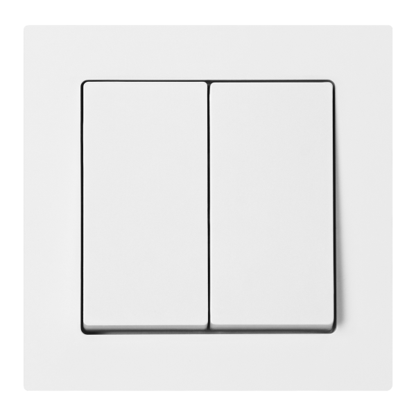 Flush-mounted two-button switch Malta 10A, 250V, WP-2M, white Flush-mounted two-button switch Malta 10A, 250V, WP-2M, white