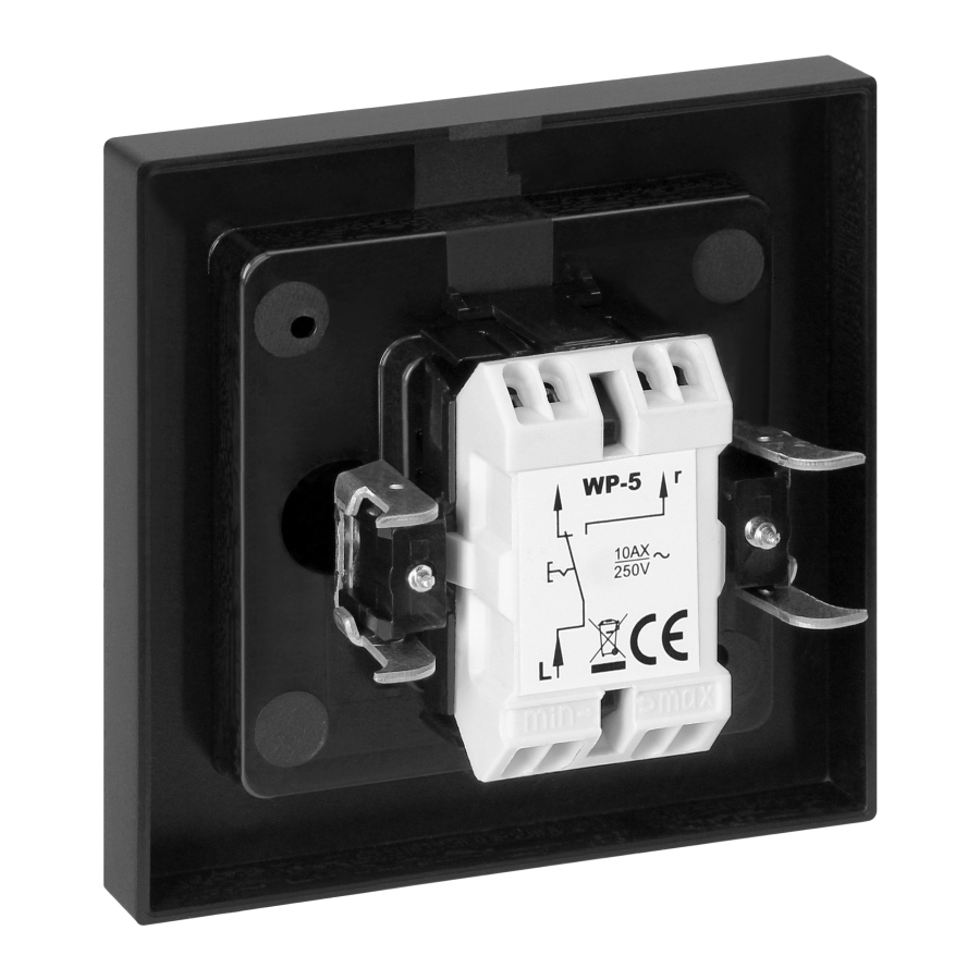 Flush-mounted three-way switch Malta 10A, 250V, WP-5M, matt black