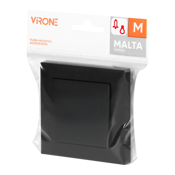 Flush-mounted doorbell button Malta 10A, 250V, WP-6/7M, matt black Flush-mounted doorbell button Malta 10A, 250V, WP-6/7M, matt black