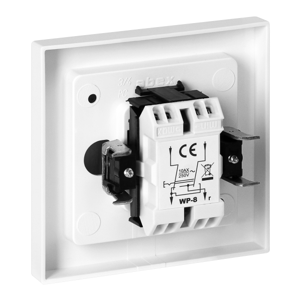 Flush-mounted four-way switch Malta 10A, 250V, WP-8M, white Flush-mounted four-way switch Malta 10A, 250V, WP-8M, white