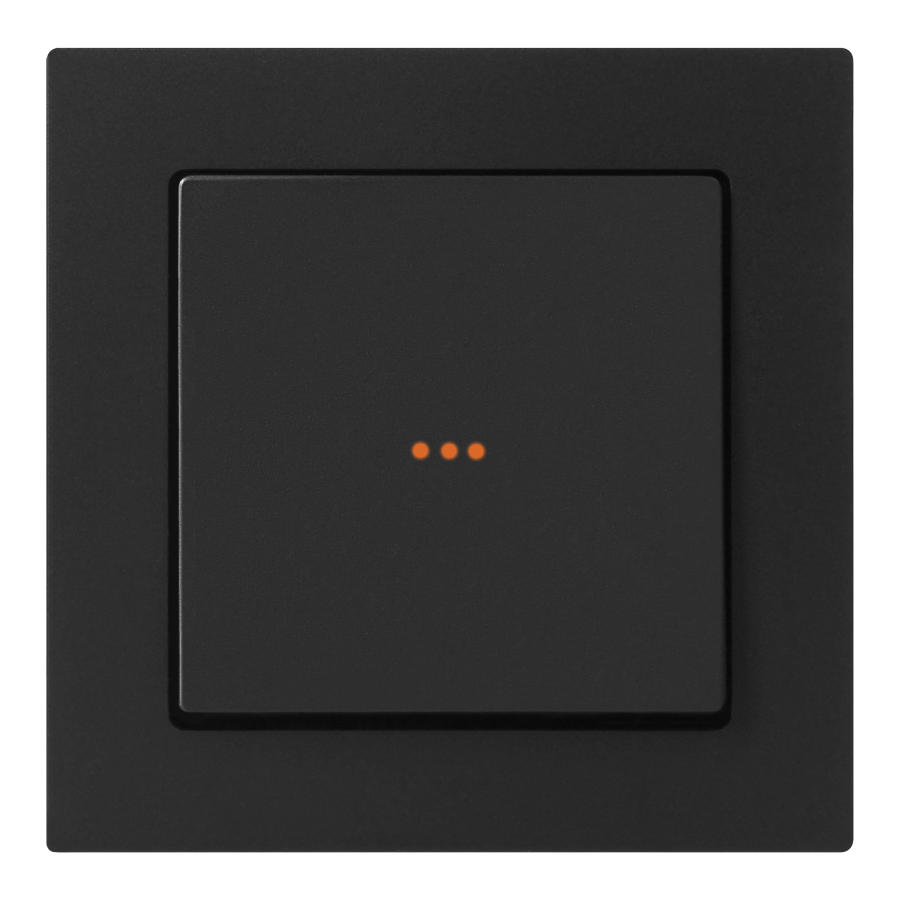 Flush-mounted single-pole switch with illumination Malta 10A, 250V, WP-1M/S, matt black