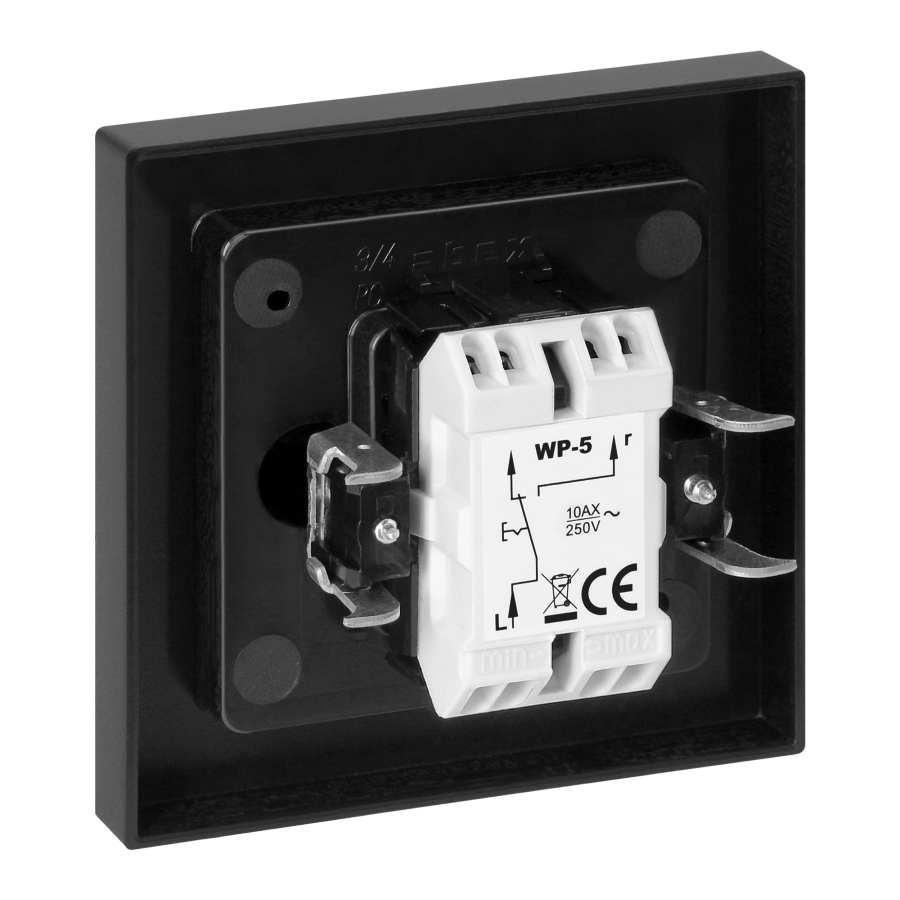 Flush-mounted three-way switch with illumination Malta 10A, 250V, WP-5M/S, matt black
