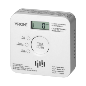 Battery-powered carbon monoxide detector, 2xAA, sensor lifetime 10 years