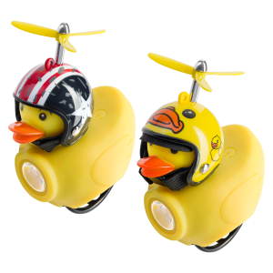 Bike light + horn, duck with helmet, 130lm, 800mAh, 6000K, 2 designs (mix)
