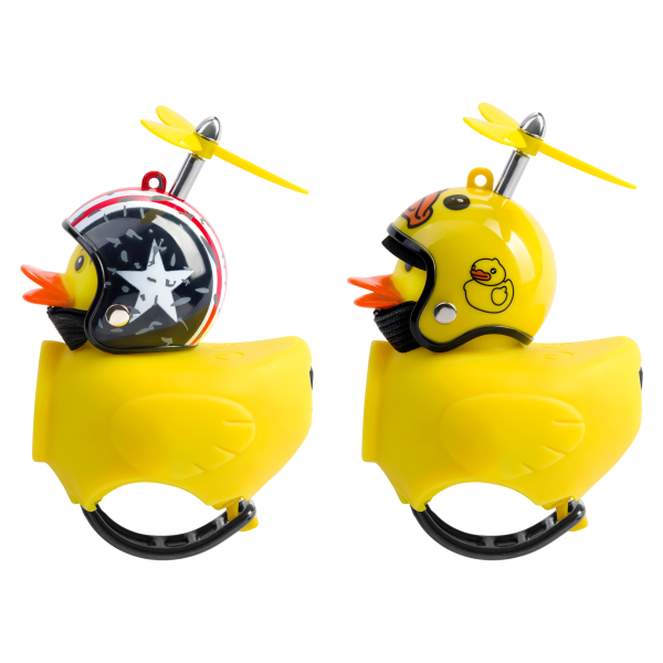 Bike light + horn, duck with helmet, 130lm, 800mAh, 6000K, 2 designs (mix)