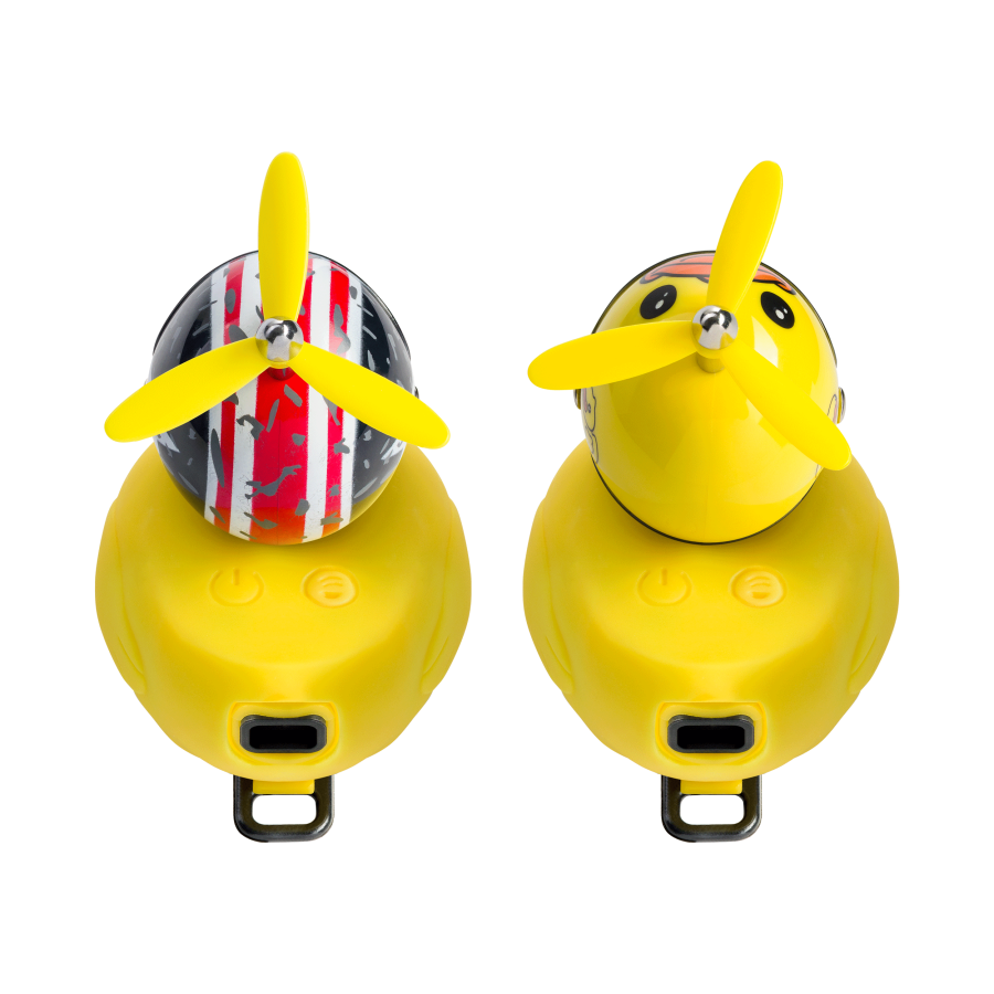 Bike light + horn, duck with helmet, 130lm, 800mAh, 6000K, 2 designs (mix)