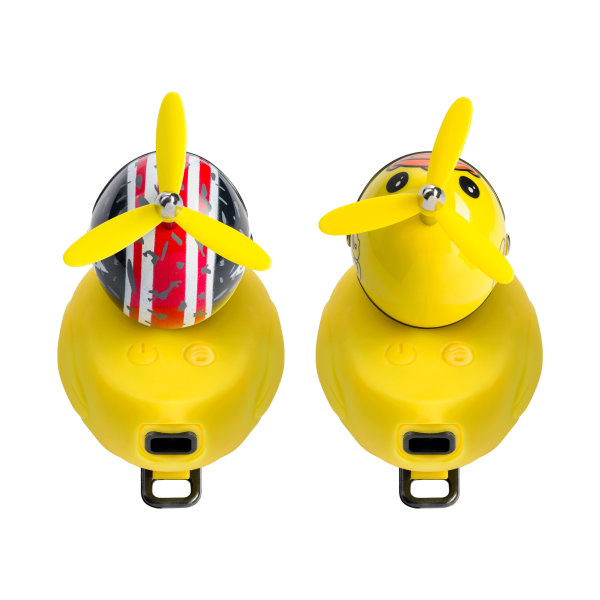 Bike light + horn, duck with helmet, 130lm, 800mAh, 6000K, 2 designs (mix)