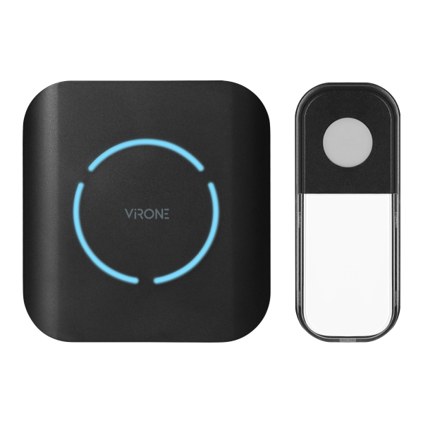 FUDU DC, wireless battery-powered doorbell, learning system, 36 sounds, 180m, black