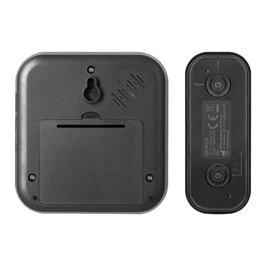 FUDU DC, wireless battery-powered doorbell, learning system, 36 sounds, 180m, black