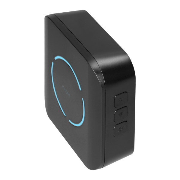 FUDU DC, wireless battery-powered doorbell, learning system, 36 sounds, 180m, black