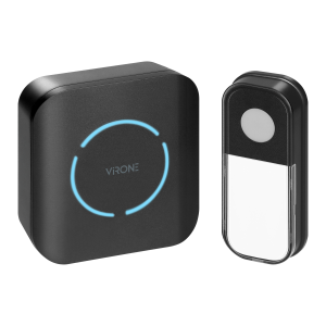 FUDU AC, wireless battery-powered doorbell, learning system, 36 sounds, 180m, black