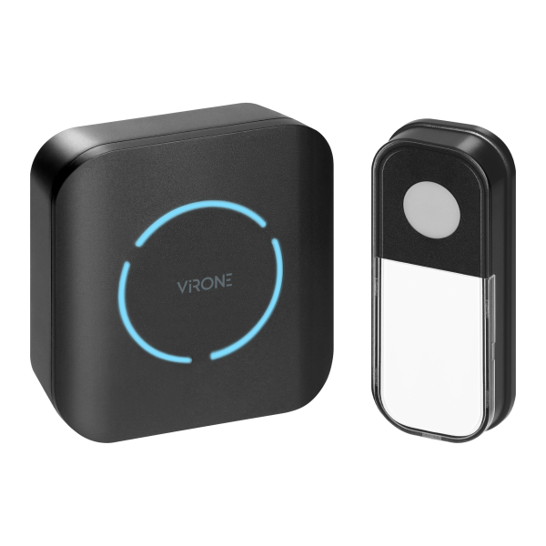 FUDU AC, wireless battery-powered doorbell, learning system, 36 sounds, 180m, black