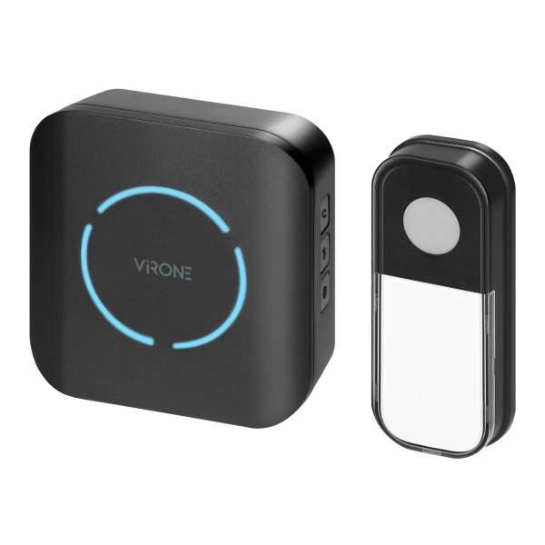 FUDU AC, wireless battery-powered doorbell, learning system, 36 sounds, 180m, black