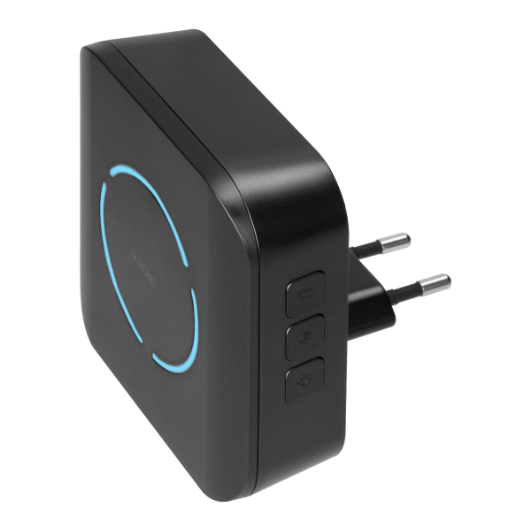 FUDU AC, dzwonek bezprzewodowy sieciowy, learning system, 36 dźwięków, 180m, czarny