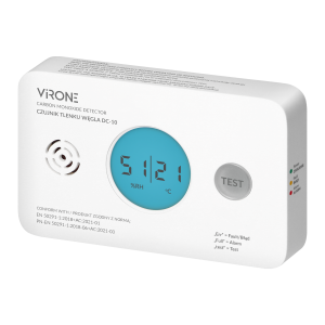 Battery-powered carbon monoxide detector, 2xAA, sensor lifetime 10 years