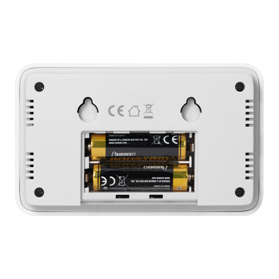 Battery-powered carbon monoxide detector, 2xAA, sensor lifetime 10 years