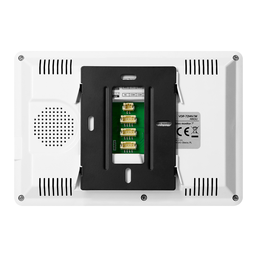 ANGU, single-family video doorphone set, 4-wires, LCD 7", touch buttons, RFID reader, white