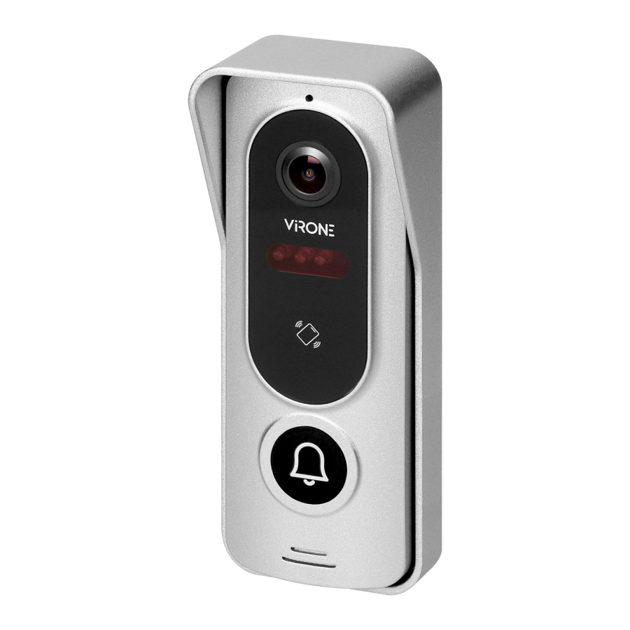 ANGU, single-family video doorphone set, 4-wires, LCD 7", touch buttons, RFID reader, white