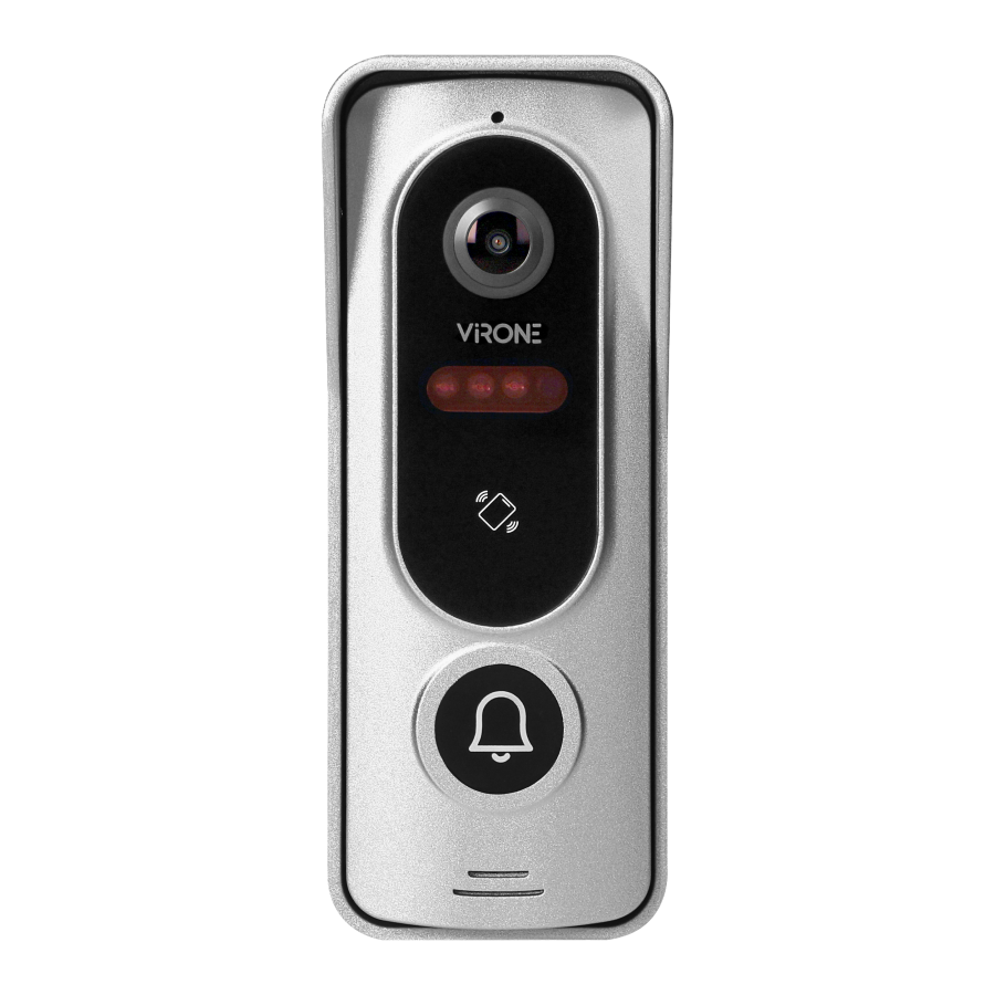 ANGU, single-family video doorphone set, 4-wires, LCD 7", touch buttons, RFID reader, white