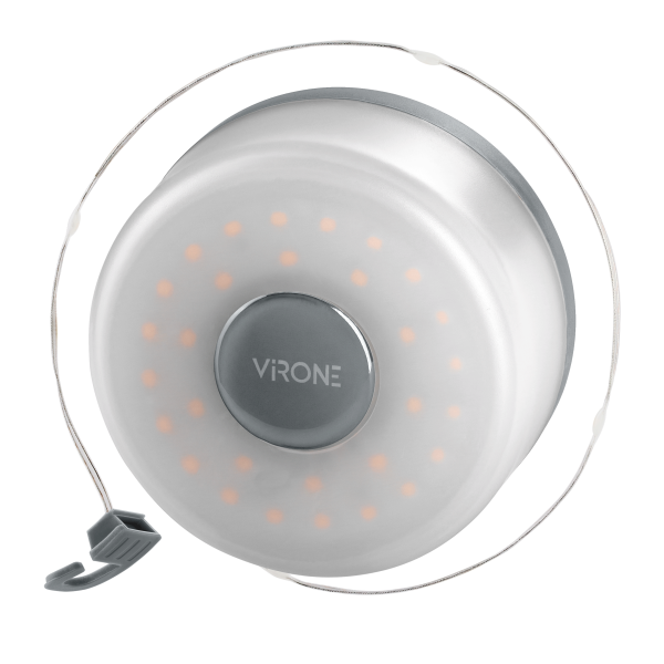 Lampka kempingowa z girlandą, 80/200lm, 2000mAh, 3000K, 8m