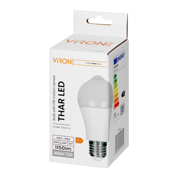 THAR LED 12W żarówka z czujnikiem ruchu PIR 1150lm, 4000K