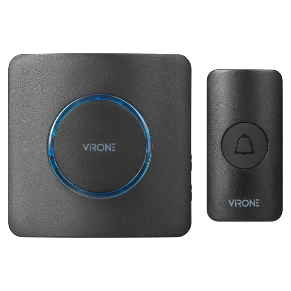 ENGA AC, wireless mains-powered doorbell, learning system, 38 sounds, 200m, black