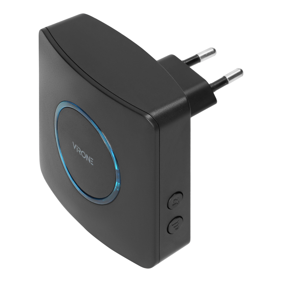 ENGA AC, wireless mains-powered doorbell, learning system, 38 sounds, 200m, black