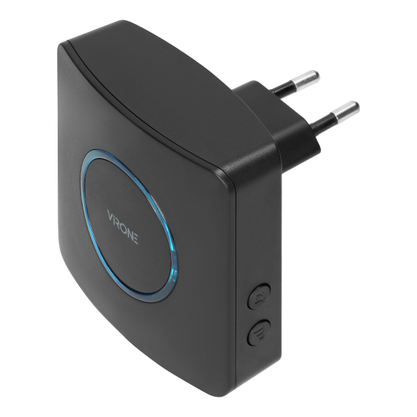 ENGA AC, wireless mains-powered doorbell, learning system, 38 sounds, 200m, black