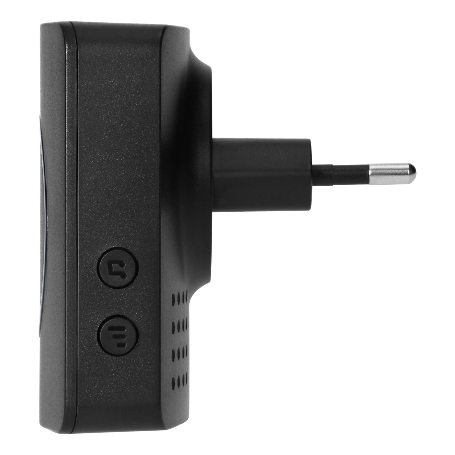 ENGA AC, wireless mains-powered doorbell, learning system, 38 sounds, 200m, black
