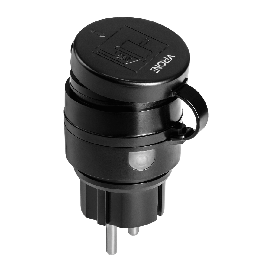 Zestaw bezprzewodowych gniazd MINI Schuko, sterowanych pilotem 2+1, 2300W, IP44