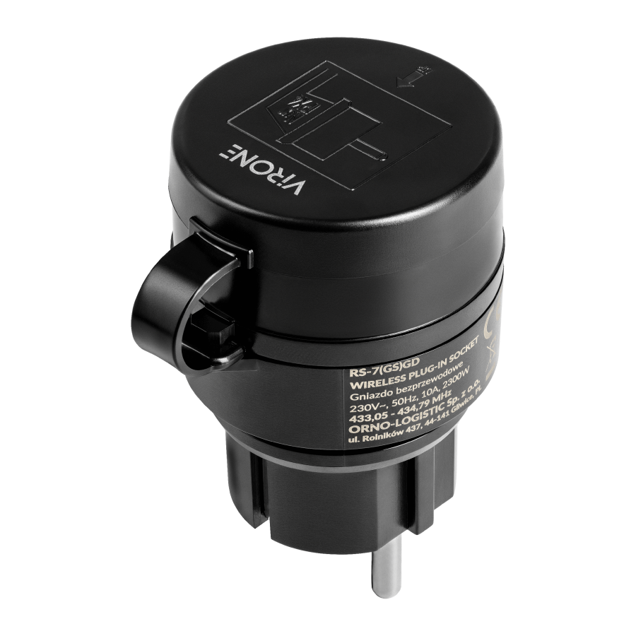 Zestaw bezprzewodowych gniazd MINI Schuko, sterowanych pilotem 2+1, 2300W, IP44