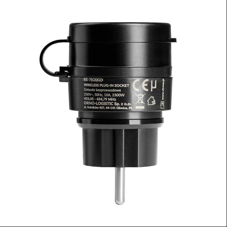 Zestaw bezprzewodowych gniazd MINI Schuko, sterowanych pilotem 2+1, 2300W, IP44