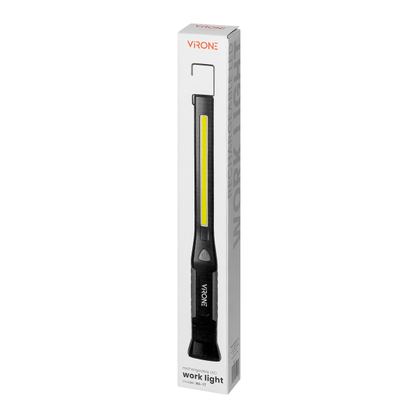 Rechargeable LED work light, 400lm+100lm, 1200mAh, magnet, hook