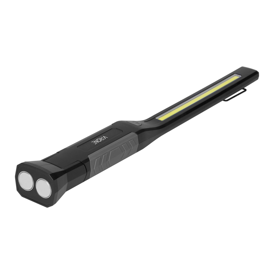 Rechargeable LED work light, 400lm+100lm, 1200mAh, magnet, hook