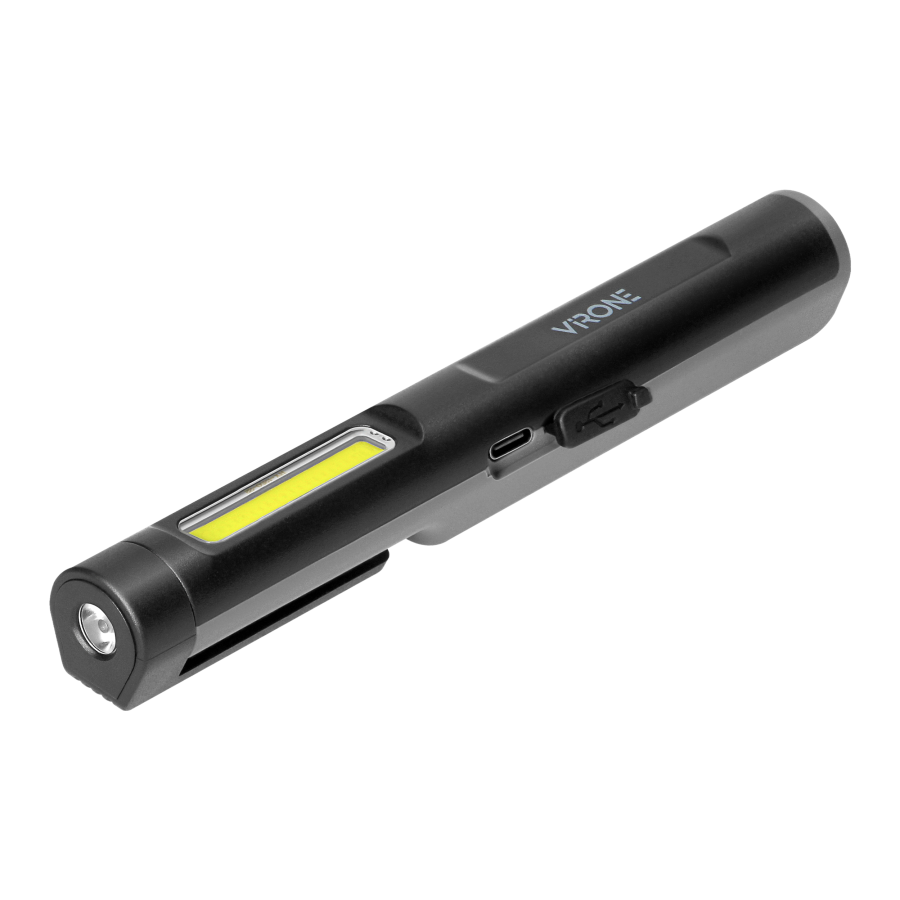 Rechargeable LED work light, 5+3W, 300lm+70lm, 600mAh, magnet, clip