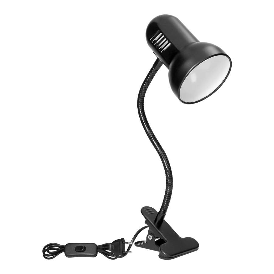 GANSO, desk lamp with clip, flex, 15W, E27, black