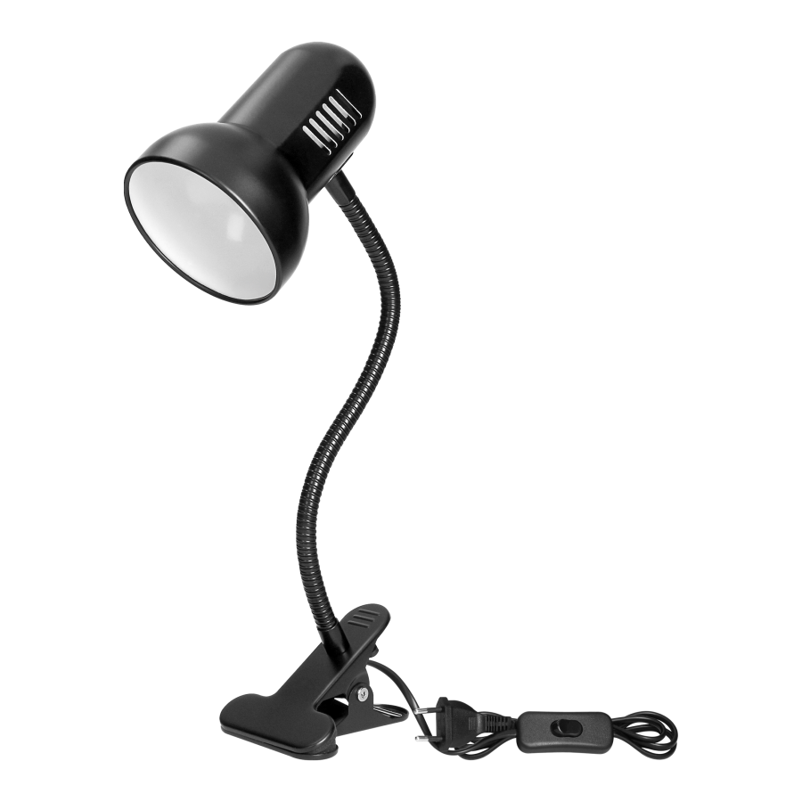 GANSO, desk lamp with clip, flex, 15W, E27, black