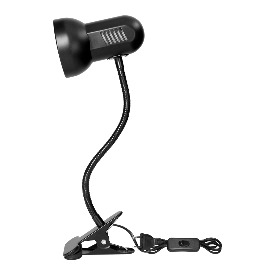 GANSO, desk lamp with clip, flex, 15W, E27, black