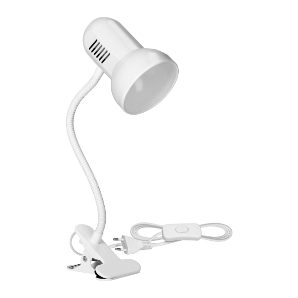 GANSO, desk lamp with clip, flex, 15W, E27, white
