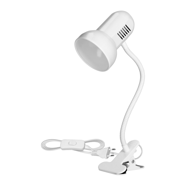 GANSO, desk lamp with clip, flex, 15W, E27, white