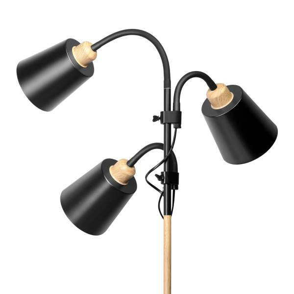 GRACE 3P, triple floor lamp, 3xE27, max. 3x18W, 192 cm, black