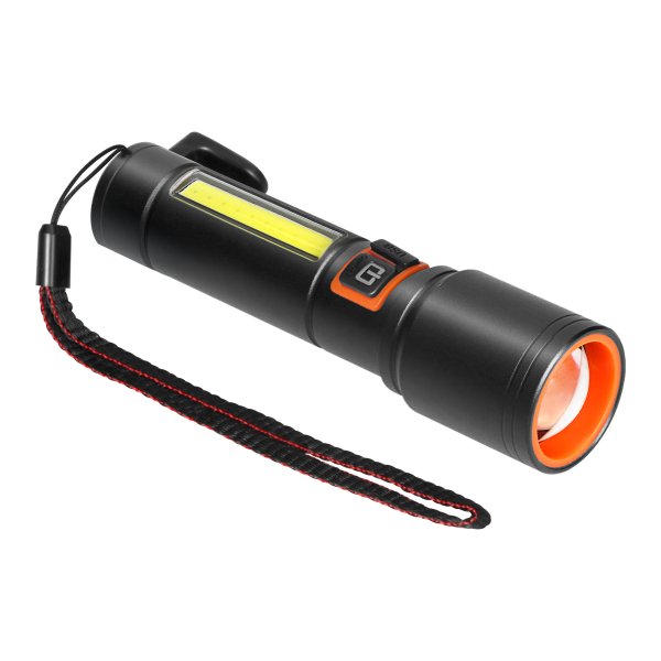 Latarka LED, 270/105lm, 1200mAh, przecinak do pasów, młotek bezpieczeństwa